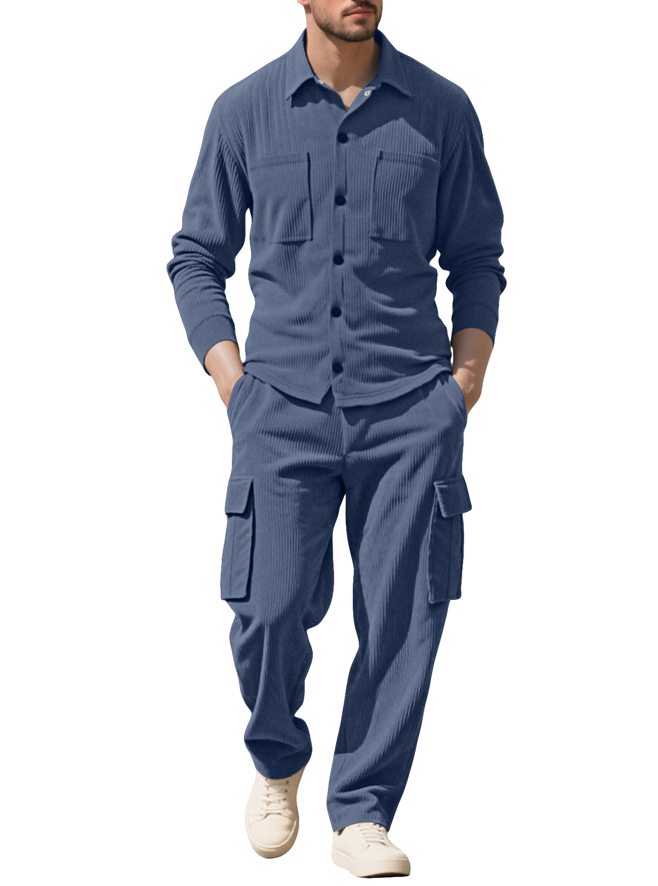 Outdoor Sports Outfit - Men's Tracksuit Corduroy Workwear 2 Piece