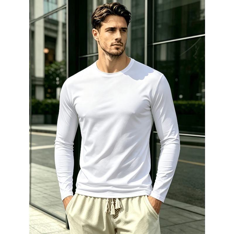 Solid Round Neck Long Sleeve T - Outdoor Sports review and price
