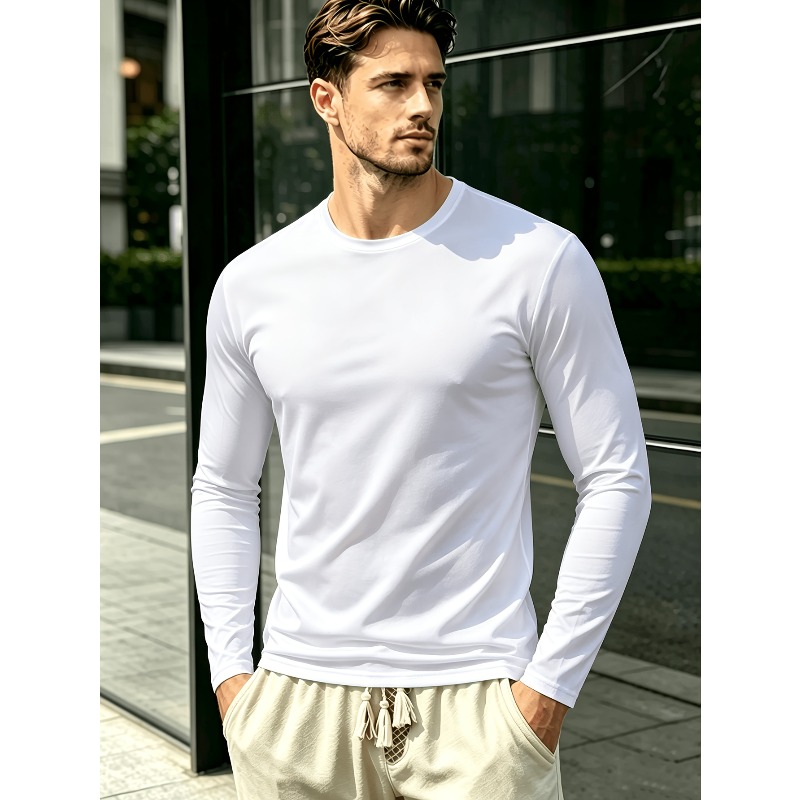 Solid Round Neck Long Sleeve T - Outdoor Sports review and price