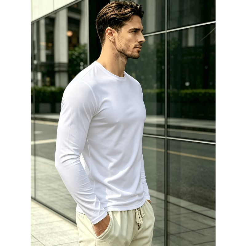 Solid Round Neck Long Sleeve T - Outdoor Sports review and price
